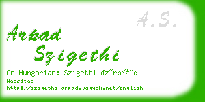 arpad szigethi business card